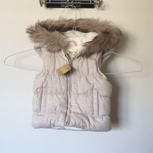 Crazy 8 Faux Fur hood Toddler Vest